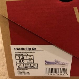 Brand new classic slip on checkerboard print vans